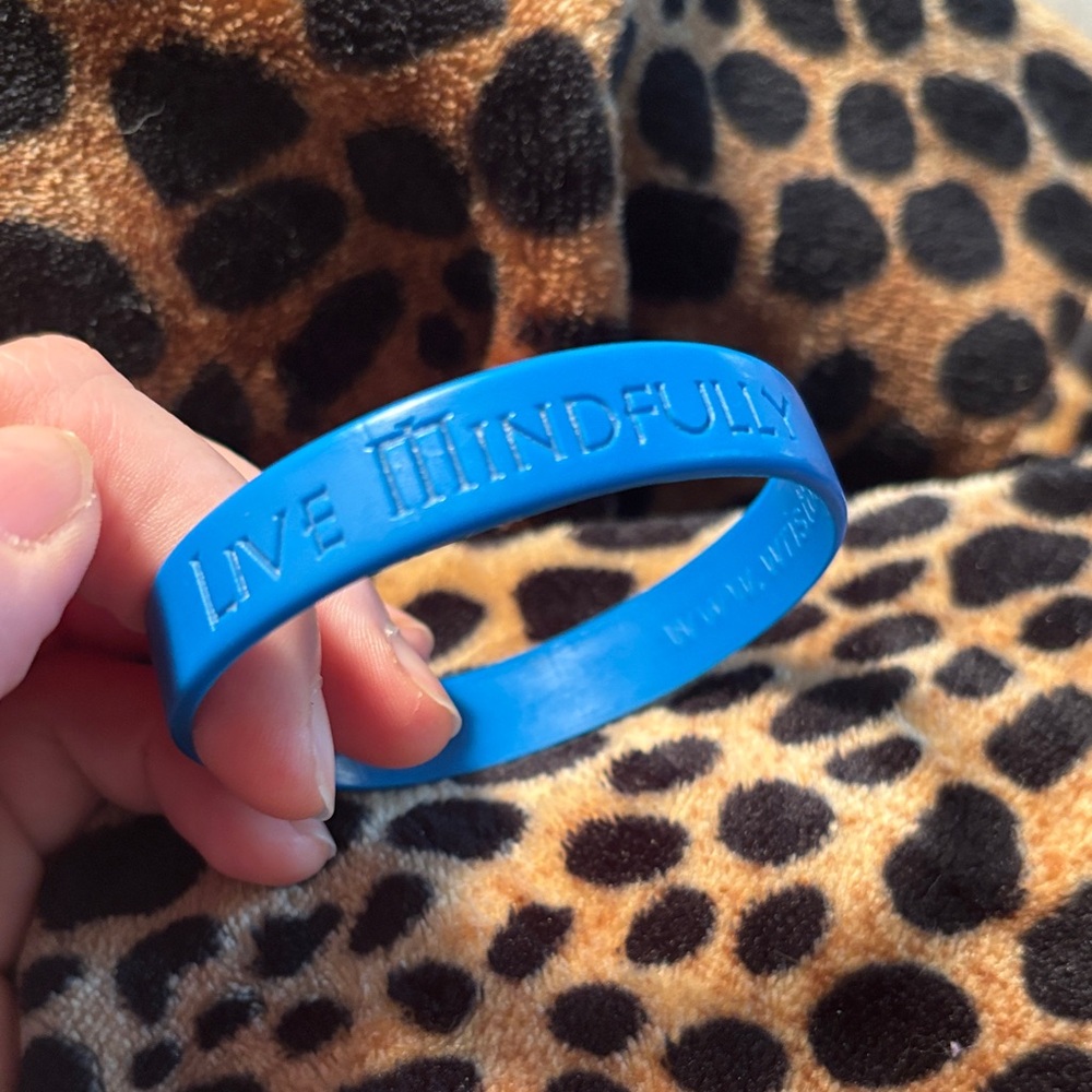 Unbranded Blue Mindfulness Live Mindfully Silicone Wristband Bracelet Jewelry